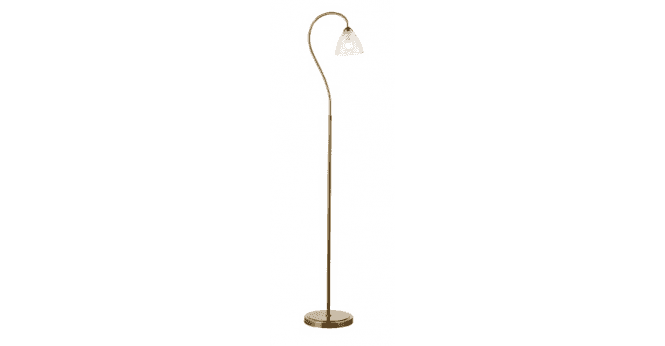 Där Lighting Glynis Floor Lamp Antique Bronze and Ribbed Glass