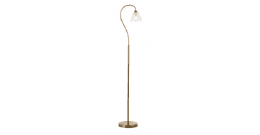 Glynis Floor Lamp Antique Bronze and Ribbed Glass