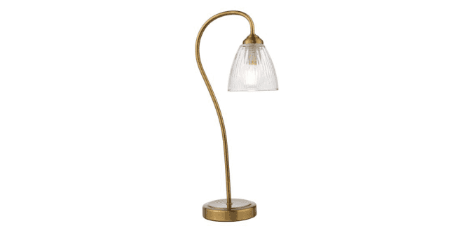 Där Lighting Glynis Table Lamp Antique Bronze and Ribbed Glass