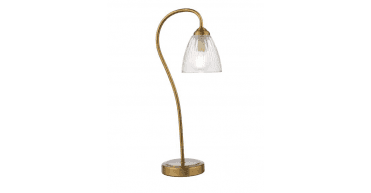 Glynis Table Lamp Antique Bronze and Ribbed Glass
