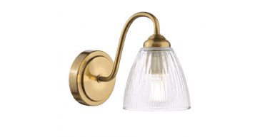 Glynis Wall Light Antique Bronze and Ribbed Glass