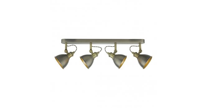 Där Lighting Governor 4 Light Bar Spotlight Antique Chrome Antique Brass