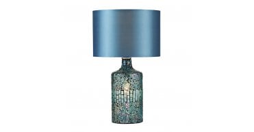 Guru Table Lamp Blue Mosaic Dual Source With Shade
