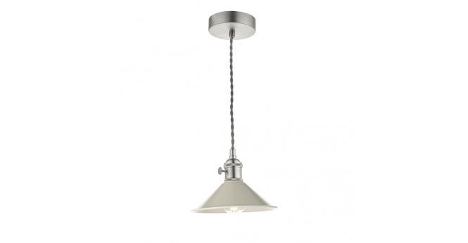 Där Lighting Hadano 1 Light Pendant Antique Chrome With Cashmere Shade