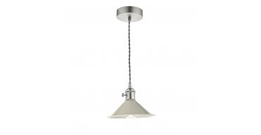 Hadano 1 Light Pendant Antique Chrome With Cashmere Shade