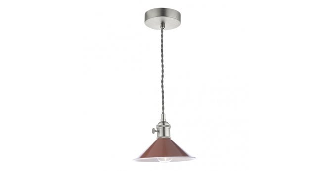 Där Lighting Hadano 1 Light Pendant Antique Chrome With Umber Shade