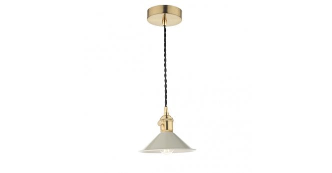 Där Lighting Hadano 1 Light Pendant Natural Brass With Cashmere Shade