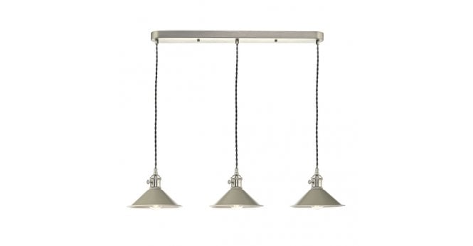 Där Lighting Hadano 3 Light Antique Chrome Suspension With Cashmere Shades
