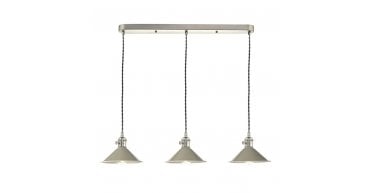 Hadano 3 Light Antique Chrome Suspension With Cashmere Shades