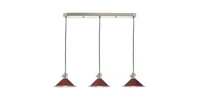 Där Lighting Hadano 3 Light Antique Chrome Suspension With Umber Shades