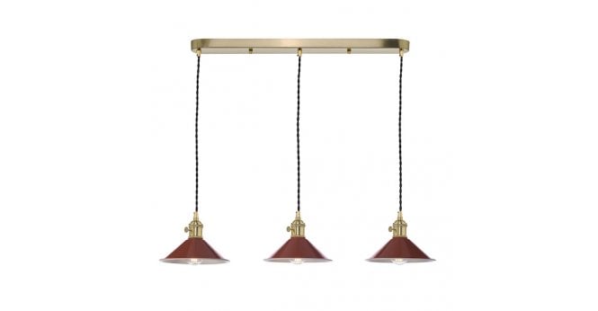 Där Lighting Hadano 3 Light Brass Suspension With Umber Shades