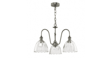 Hadano 3 Light Pendant Antique Chrome and Glass