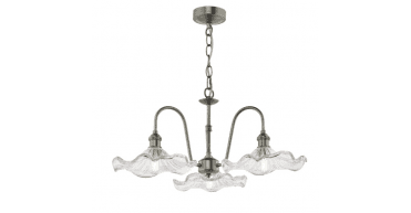 Hadano 3 Light Pendant Antique Chrome and Glass