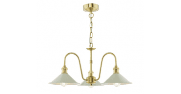 Hadano 3 Light Pendant Natural Brass and Matt Taupe