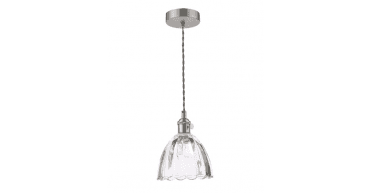 Hadano Pendant Antique Chrome and Scalloped Bell Glass