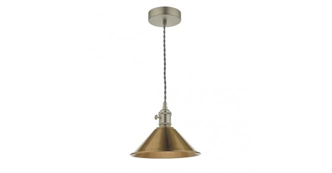 Där Lighting Hadano Pendant Antique Chrome With Aged Brass Shade