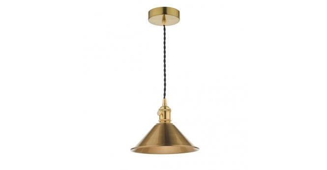 Där Lighting Hadano Pendant Natural Brass With Aged Brass Shade