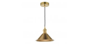 Hadano Pendant Natural Brass With Aged Brass Shade