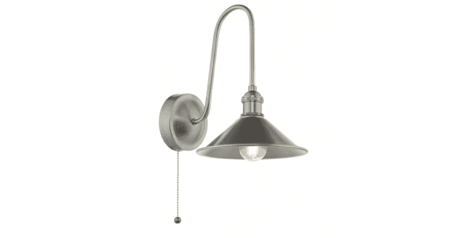 Där Lighting Hadano Wall Light Antique Chrome and Antique Pewter