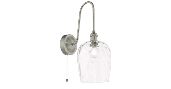 Där Lighting Hadano Wall Light Antique Chrome and Glass