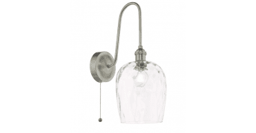 Hadano Wall Light Antique Chrome and Glass