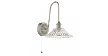 Hadano Wall Light Antique Chrome and Glass