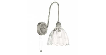 Hadano Wall Light Antique Chrome and Glass
