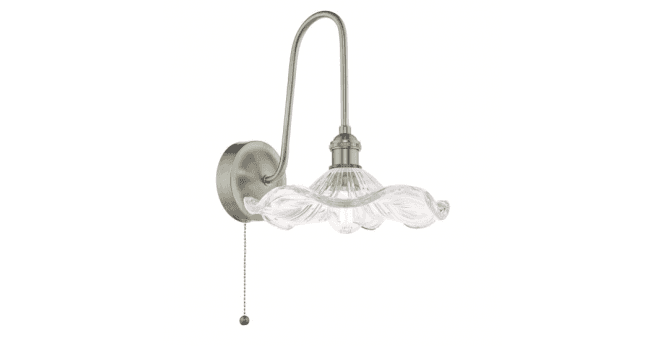 Där Lighting Hadano Wall Light Antique Chrome and Glass