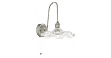 Hadano Wall Light Antique Chrome and Glass