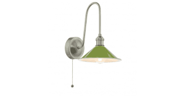 Hadano Wall Light Antique Chrome and Matt Green