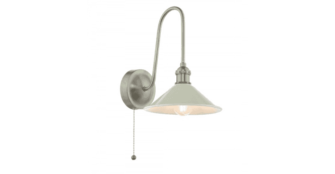 Där Lighting Hadano Wall Light Antique Chrome and Matt Taupe
