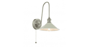 Hadano Wall Light Antique Chrome and Matt Taupe