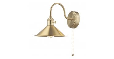 Hadano Wall Light Brass With Brass Shade
