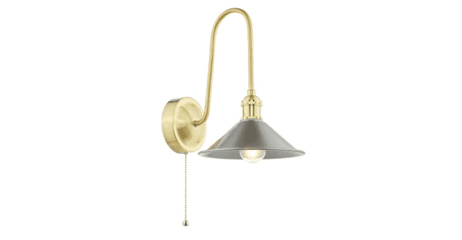 Där Lighting Hadano Wall Light Natural Brass and Antique Chrome