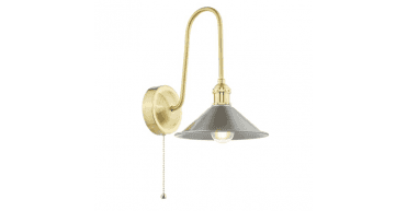 Hadano Wall Light Natural Brass and Antique Chrome