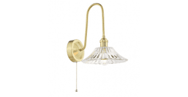 Hadano Wall Light Natural Brass and Glass