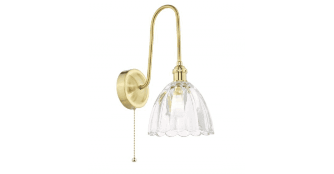 Där Lighting Hadano Wall Light Natural Brass and Glass