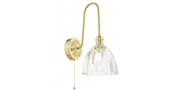 Hadano Wall Light Natural Brass and Glass