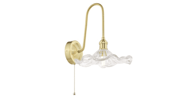 Där Lighting Hadano Wall Light Natural Brass and Glass