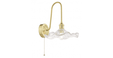 Hadano Wall Light Natural Brass and Glass
