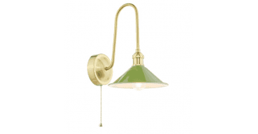 Hadano Wall Light Natural Brass and Matt Green