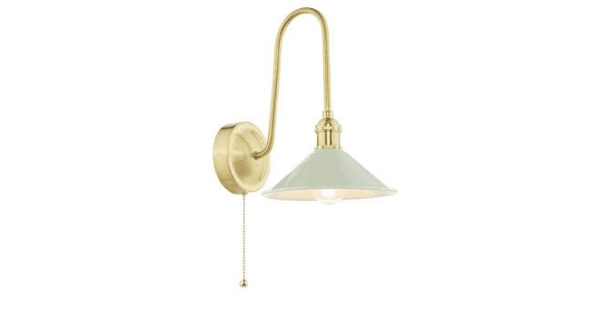 Där Lighting Hadano Wall Light Natural Brass and Matt Taupe