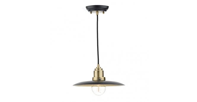 Där Lighting Hannover 1 Light Pendant Black Antique Brass