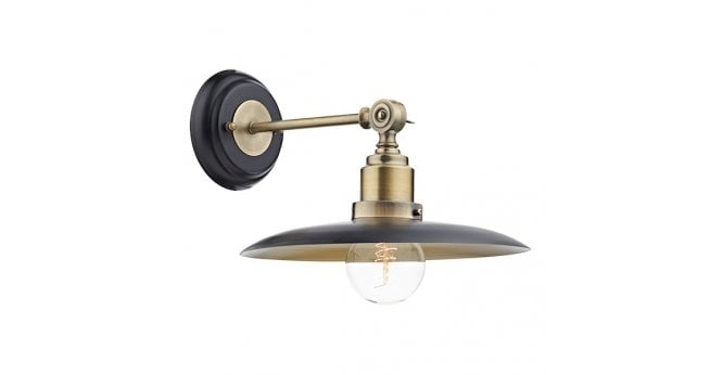 Där Lighting Hannover 1 Light Wall Bracket Black Antique Brass