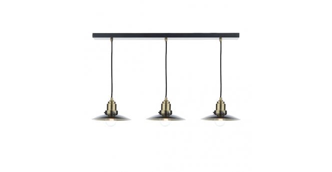 Där Lighting Hannover 3 Light Bar Pendant Black Antique Brass