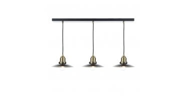 Hannover 3 Light Bar Pendant Black Antique Brass
