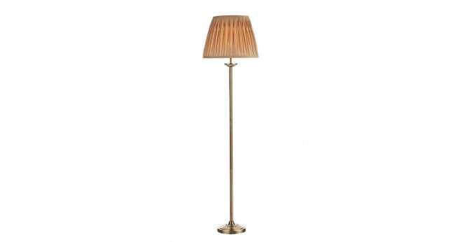 Där Lighting Hatton Floor Lamp Antique Brass With Shade