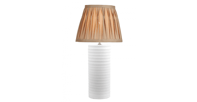 Där Lighting Hatton Gold Faux silk Tapered Drum Shade 43cm