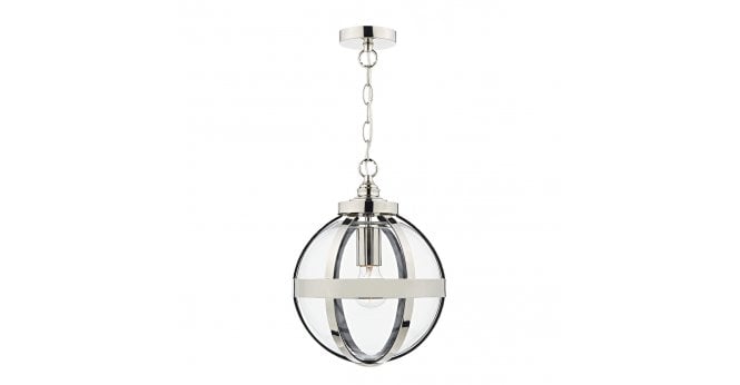 Där Lighting Heath 1 Light Pendant Polished Nickel