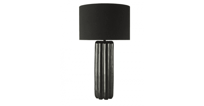 Där Lighting Hebron Table Lamp Black Ceramic With Shade